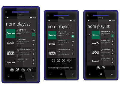 Windows Phone 8 Application NoWatch appli interface mobile nowatch podcast user windows phone wp
