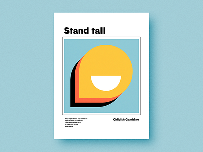 Stand tall circle flat geometric geometry grain icon minimal minimalism minimalist music poster print shapes smile square texture vector