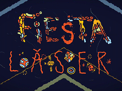 Fiesta Laser 2d animation banner fede cook fiesta fran cunha gif animated illustration laser motion graphics party psychodelic space