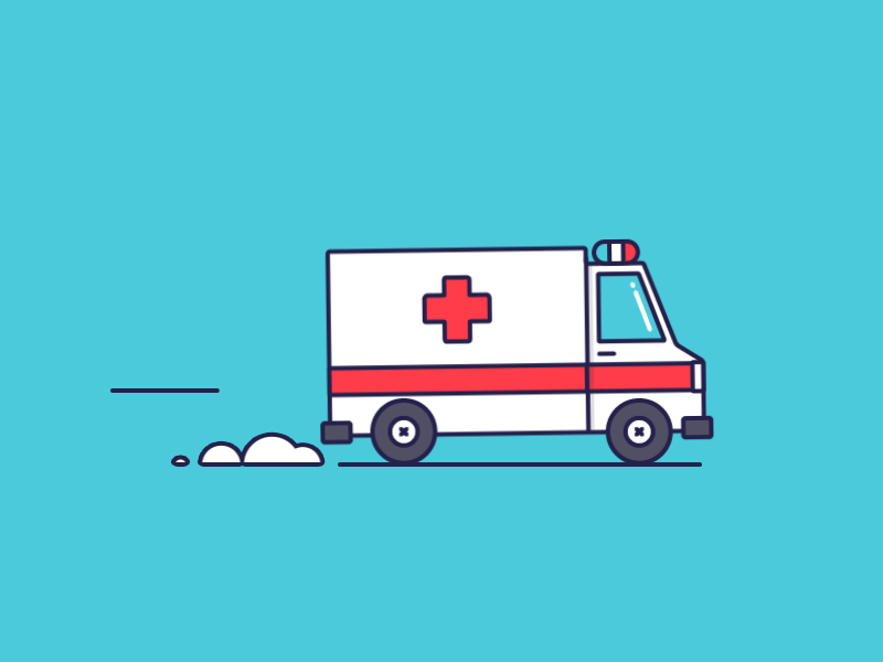 Shit Happens 2d animation accident ambulance animated gif crash doctor loop motion graphics shit happens speed truck vector flat