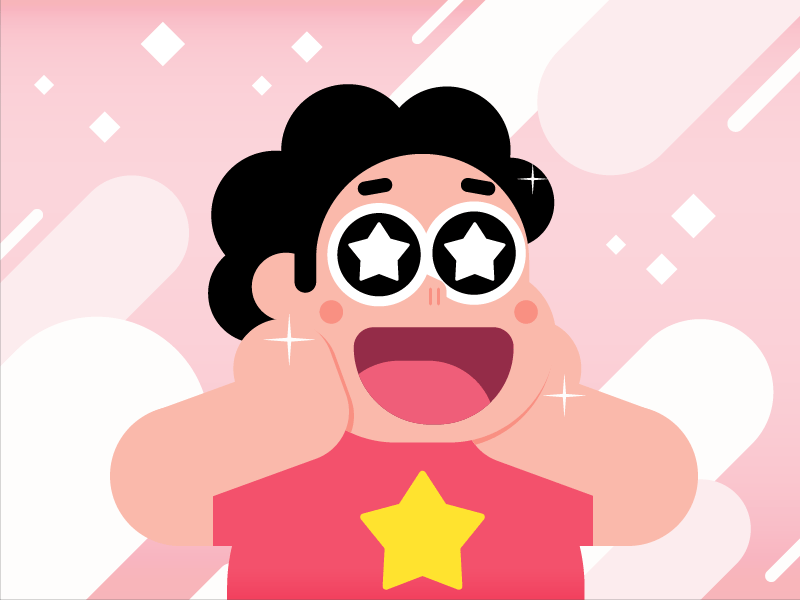 Steven Universe amazed cartoon network clouds cristal emoji exited gems sky stars steven sticker universe