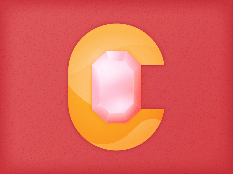 C is for "Cristales" ruby light type lettering 36daysoftype steven universe pink love quartz diamond gems crystals