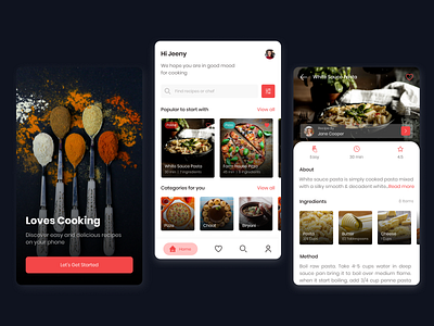 100 Days UI Challenge: Day 2 - Food Recipe App 100 days challenge design food food app food app ui food recipe ui ui challenge ux uxdesign website design