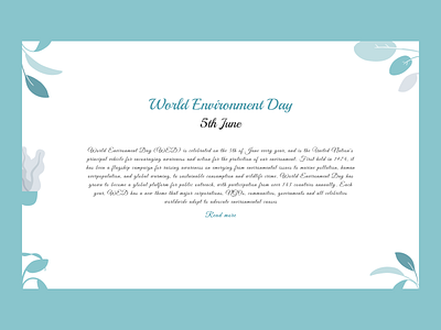 Day 22: World Environment Day Card 100 days challenge branding design environment graphic design illustration logo ui ui challenge ui design ux ux design uxdesign web website website design