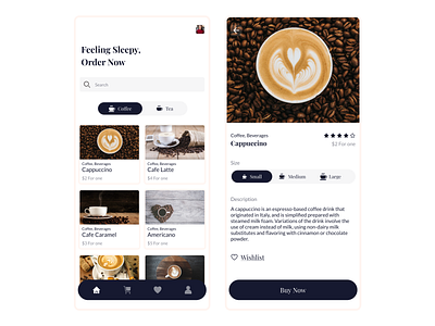 Day 43: Beverages App 100 days challenge design food food app mobile mobile design ui ui challenge ux uxdesign web web design