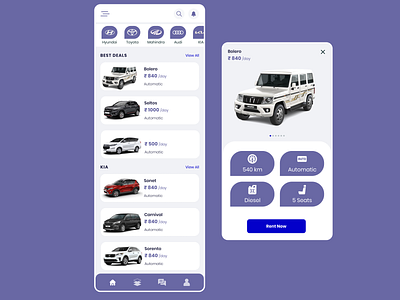 Day 73: Rent Car App 100 days challenge branding design illustration logo ui ui challenge ux uxdesign web