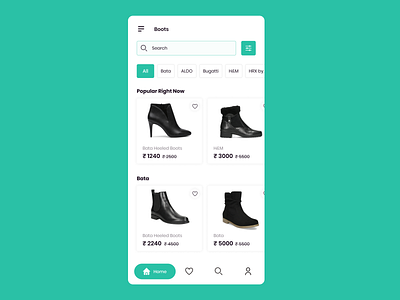 Day74: Mobile Shopping App-Ladies Boots 100 days challenge app branding design illustration ladies boots logo shopping ui ui challenge ux uxdesign web