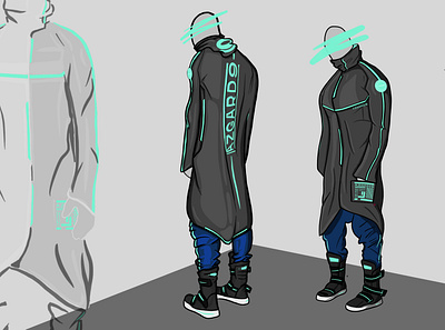 Garment of the Future concept branding character design clothing design illustration poncho