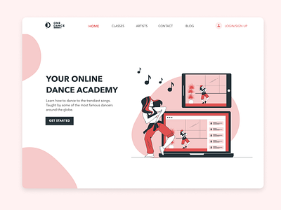 One Dance Website dance illustration ui uidesign webdesign website website design