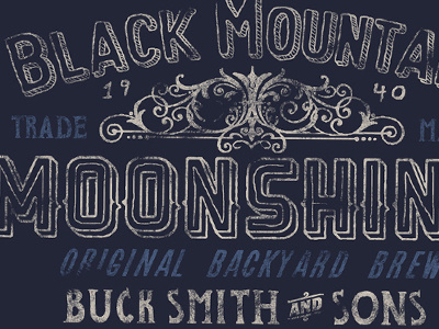 Black Mountain moonshine photoshop tee design vintage