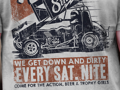 Down & Dirty illustrator photoshop racing screenprint tee design texture vintage