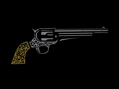 Colt Revolver ammo bandito distressed el guapo grunge guns illustrator tee vector vintage western