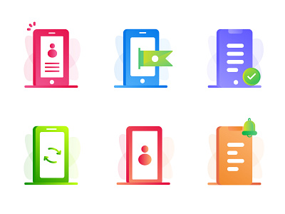 Gradient Icon Exploration business gradient handphone icon iconography icons illustration ticket ui vector