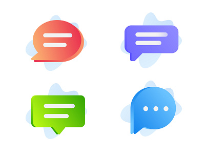 Chat bubble Variations chat design gradient icon iconography icons illustration interface messages ui