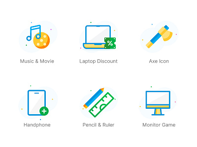 Flat Icon Variations design flat icon handphone iconography icons illustration interface kitaicon laptop monitor movie music technology ui ux vector