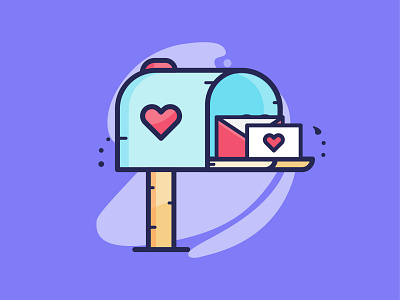 Mail Box with Love Letter business design icon iconography icons icons design illustration interface letter love lovely loves marketing valentine vector