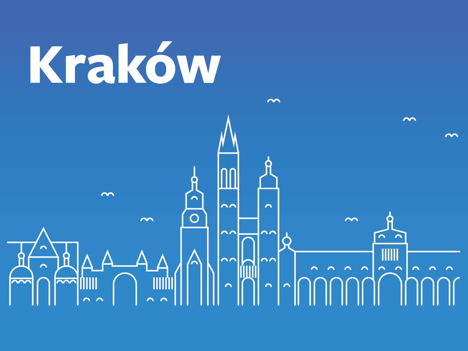 Krakow Illustration design facebook flat guide icon illustration krakow line minimal poland typography vector