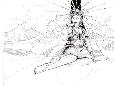 Eris concept art femenine illustration ink oc traditional