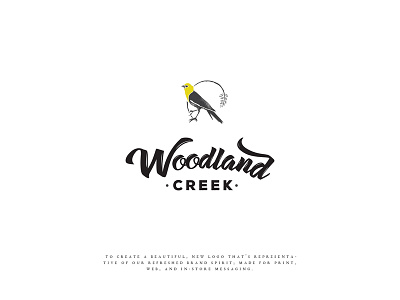 Woodland Creek Logo brand and identity design logo nature organic vintage