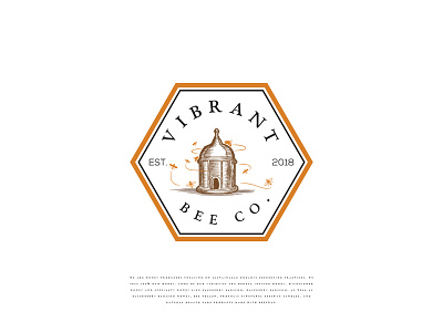 Vibrant Bee Co. Logo Proposal handrawn logo design vintage