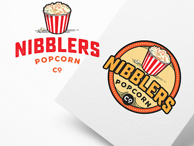 popcorn company logo design emblem logo design popcorn rustic vintage badge