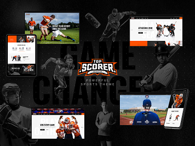 Top Scorer - Sports WordPress Theme creative fitness landing page organizations responsive sports theme ui ux web design wordpress