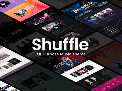 Shuffle - Music Theme art blog festival layout music music store record label responsive studio template theme tour video web design wordpress