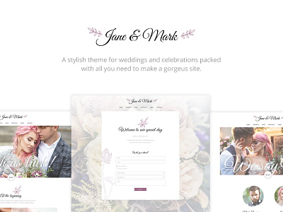 Jane & Mark - Wedding Theme beauty events gallery layout photography responsive template theme web design wedding wedding invitation wedding planner wedding venue wordpress