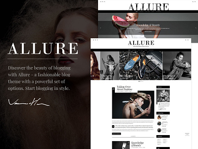 Allure - Beauty & Fashion Blog Theme blog fashion fashion blog layout lifestyle personal portfolio photography responsive template theme wordpress