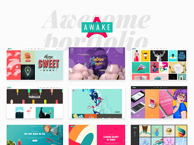 Awake - Creative Portfolio Theme agency creative design digital agency freelance gallery illustration layout personal portfolio portfolio responsive showcase studio template theme web design wordpress