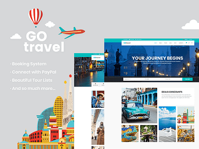 GoTravel - Travel Agency Theme agency layout responsive template theme tourism travel travel agency web design webdesign website mockup wordpress