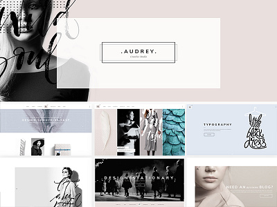 Audrey creative design fashion fashion blog fashion blogger fashion brand feminine landing page layout photography portfolio responsive template theme ui ux web webdesign website mockup wordpress