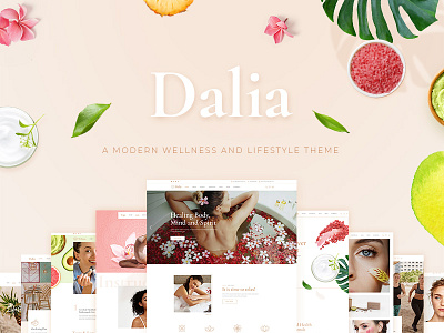 Dalia beauty beauty salon design landing page layout lifestyle makeup modern nutritionist responsive skincare spa template theme ui ux webdesign website mockup wellness wordpress