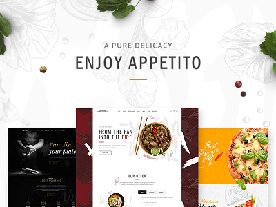 Appetito bar business coffee design food food blog landing page layout modern pizza reservation responsive restaraunt template theme ui ux webdesign website mockup wordpress