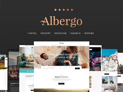 Albergo accommodation booking clean creative hotel hotel booking hotel listing landing page layout listings reservation responsive template theme travel ui ux webdesign website mockup wordpress