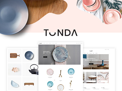 Tonda ceramics ecommerce elegant furniture home decor layout online shop pastel retail shopping cart store design stylish template theme ui ux webdesign website mockup woocomerce wordpress