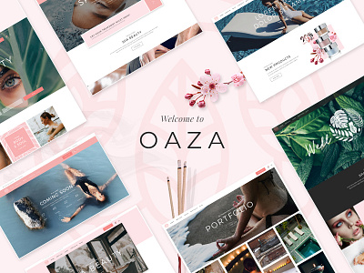 Oaza beauty beauty center beauty salon design layout lifestyle pink portafolio product resort responsive spa template theme ui ux webdesign website mockup wellness wordpress
