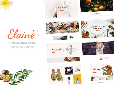 Elaine beauty beauty salon design landing page layout lifestyle makeup modern nutritionist responsive skincare spa template theme ui ux webdesign website mockup wellness wordpress