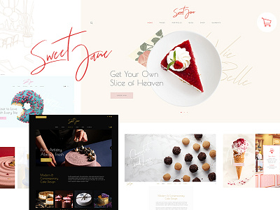 Sweet Jane bakery business cake cake shop chocolate colorful creative landing page layout pastry responsive shop sweets template theme ui ux webdesign website mockup wordpress