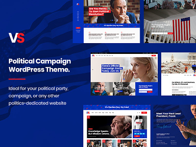 VoteStart activism candidate donations election day elections landing page layout political political campaign political party politics responsive template theme ui ux voting webdesign website mockup wordpress