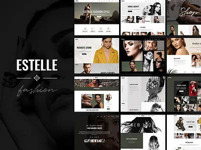 Estelle beauty boutique clothing cosmetics elegant fashion fashion blog fashion brand landing page layout model modeling responsive template theme ui ux webdesign website mockup wordpress