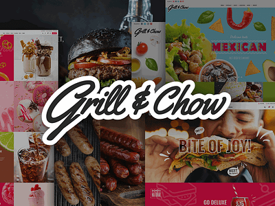 Grill and Chow business design diner fast food food food blog landing page layout modern pizza reservation responsive restaraunt template theme ui ux web design website mockup wordpress