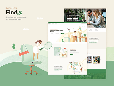 FindAll business database directory directory listing landing page layout listing listing page location maps responsive template theme ui ux webdesign website mockup wordpress