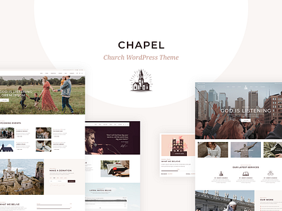 Chapel charity church community donations events fundraising landing page modern nonprofit pastor product design religion religious responsive theme ui ux web design website mockup wordpress