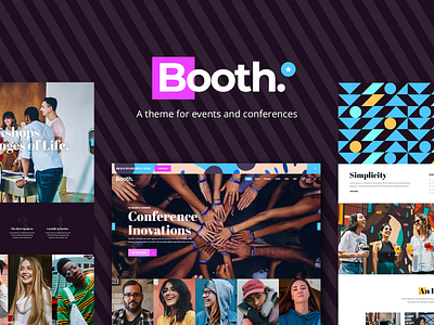 Booth agency business conference digital event festival keynote landing page layout responsive schedule seminar speaker template theme ui ux web design website mockup wordpress