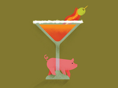 Bacon Martini bacon cocktail martini olive pig