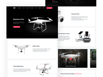 Landing page design for a DJI Phantome 4 PRO quadrocopter