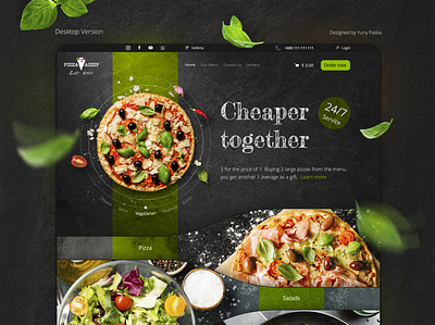 pizzeria website adobe photoshop branding design typography ui user interface web