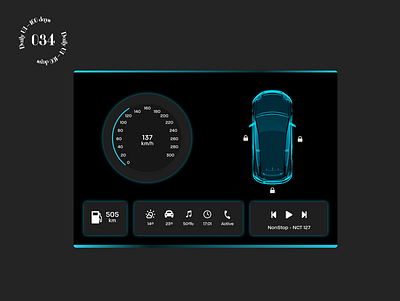 Daily UI #034 / Car Interface car interface daily 100 challenge daily ui dashboad ui