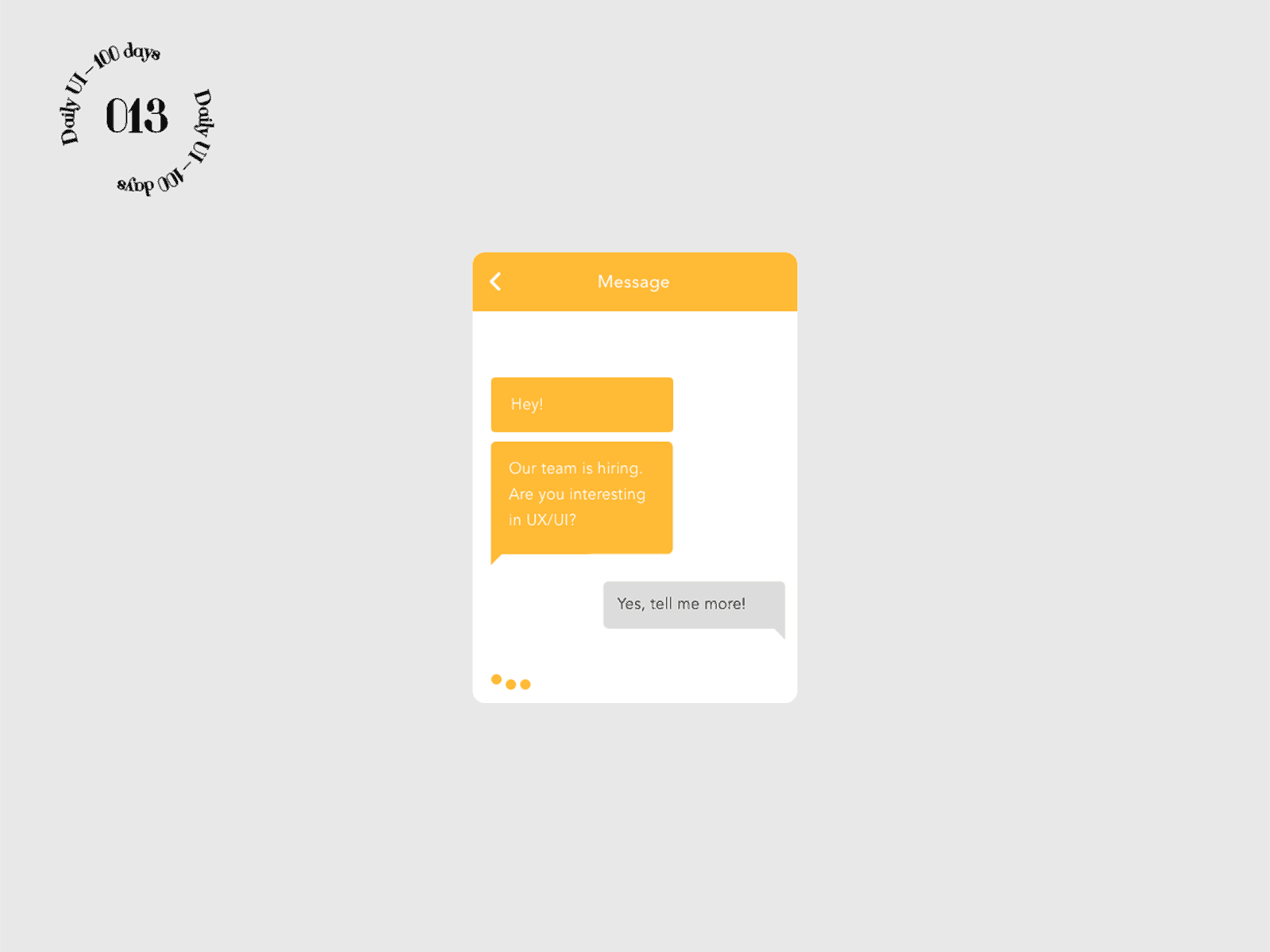 Daily UI #013 / Direct Messaging 013 daily 100 challenge daily ui direct messaging gif message ui